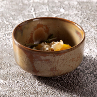 Vaisselle en porcelaine mate ambre effet rétro, assiettes et bols en céramique pour restaurant, idéaux pour la crème et la soupe – Approvisionnement direct usine