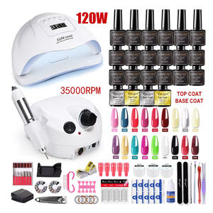 Kit de Esmalte de Uñas en Gel Limegirl con Lámpara UV LED y Torno de Alta Potencia con Base y Top Coat de Plástico para Salón de Uñas y Manicura Artística DIY - Product Image 1