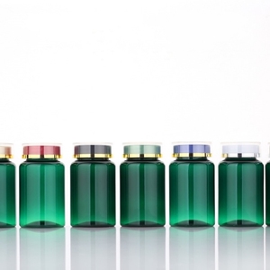 Bouteille de médecine verte PET directe d'usine de 80ml avec capacité en plastique 80cc de bouchon à vis en or brillant - Product Image 5