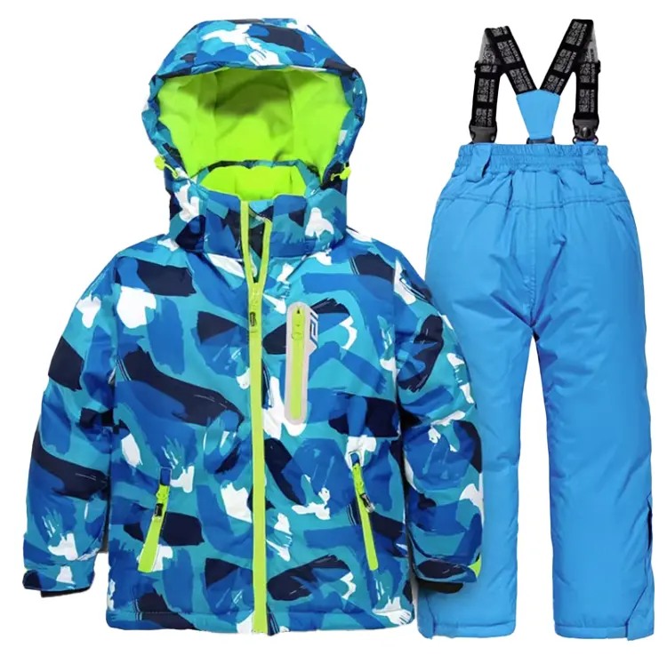 Enfants Ski Vestes et Pantalons Ensemble Coupe-Vent Imperméable Isolé Snowsuit Hiver Chaud Snowboard Neige Costume Enfants Sportswear