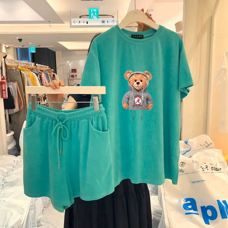 2022 Nieuwe Collectie Grafische T-shirt Shorts Set Vrouwen Met Set Voor Snack Tweedelige Zomer Shorts Sets