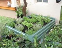 Canteiro Elevado Quadrado de Aço Galvanizado DIY com Cesto de Flores para Viveiro e Embalagem Ecológica em Caixa