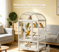 Cage à oiseaux multi-niveaux en métal, grille verticale empilable, cage à perroquets à 3 niveaux, anti-éclaboussures, portable, mobile, pour usage domestique