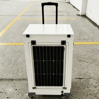 Caméra de surveillance solaire mobile sur chariot, mini-tour de surveillance solaire portable légère de 65 kg avec roues