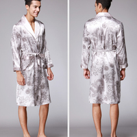 2022 personnalisé hommes vêtements de nuit de luxe pyjamas imprimer hommes soie chemise de nuit corée Floral Robe Satin vêtements de nuit pyjamas pour hommes