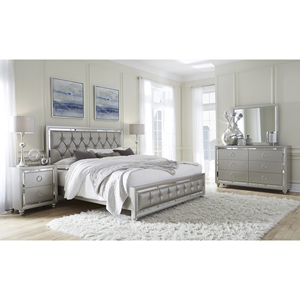 Modern Adjustable Convertible Luxurious <b>Queen</b> <b>Size</b> Soft <b>Bed</b> with Gemstone Silver Upholstery and Wood Frame - Product Image 2