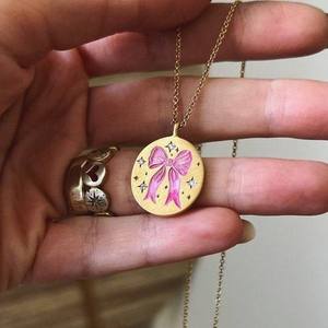 Hainon Roestvrij Staal Mode Hanger Ketting Geschilderd Infuus Olie Konijn Element Strik Ovale <span class=keywords><strong>Tarot</strong></span> Kaart Ketting - Product Image 6