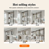 YIJIALE Armoire Blanche Portable pour Chambre à Coucher – Système de Rangement Moderne pour Vêtements, Petite Armoire d'Angle Ouverte