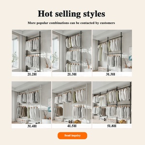 YIJIALE Armoire Blanche Portable pour Chambre <span class=keywords><strong>à</strong></span> Coucher – Système de Rangement Moderne pour Vêtements, Petite Armoire d'Angle Ouverte - Product Image 6