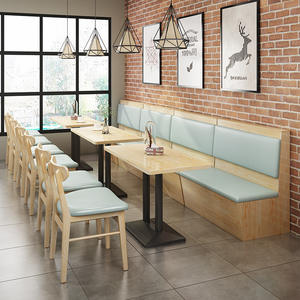 Venta Caliente de Muebles Comerciales de Estilo <span class=keywords><strong>Italiano</strong></span>, Sofá para Cafetería, Asientos de Cabina, Juego de Mesa y Sillas para Restaurante de Comida Rápida - Product Image 2