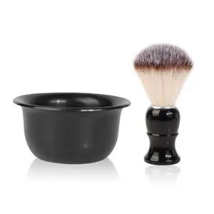 Custom logo portable professional shave brush and bowl set men's beard care makeup shaving brush cosmetic brushes tool