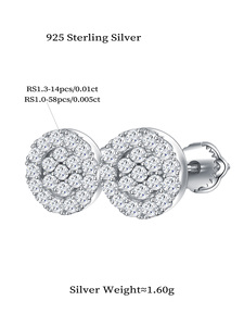 SIN ARANCELES <span class=keywords><strong>Aretes</strong></span> Finos <span class=keywords><strong>de</strong></span> Plata Esterlina 925 con Diamante Moissanita VVS, Pendientes <span class=keywords><strong>de</strong></span> Plata S925, Regalo <span class=keywords><strong>de</strong></span> Joyería <span class=keywords><strong>de</strong></span> Moda para Boda y Cumpleaños - Product Image 6