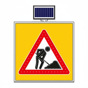 Señal de Advertencia/Precaución Vial de Aluminio con Energía Solar 100x100cm con Texto 'Parar' - Product Image 2