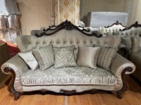 Sofá de Tela Bouclé Moderno y Duradero de Lujo con Patas de Madera y Relleno de Esponja para Apartamento, Hospital, Sala de Estar, Decoración del Hogar, Muebles para el Hogar