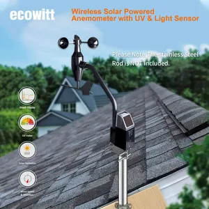 Capteur anémomètre solaire sans fil 4-en-1 <span class=keywords><strong>Ecowitt</strong></span> WS68 : mesure la vitesse du vent, la direction du vent et la lumière UV (capteur UV uniquement) - Product Image 5
