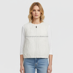 <span class=keywords><strong>Chaleco</strong></span> Personalizado con Cuello Redondo, Cierre Completo y Bordado con Cordones para <span class=keywords><strong>Mujer</strong></span> - Product Image 1