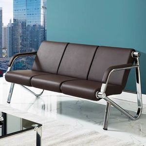 Sofá de Sala de Estar de Diseño Moderno WSS, Muebles de Acero Inoxidable con Acabado Suave en Cuero, Estilo Simple y Contemporáneo - Product Image 5