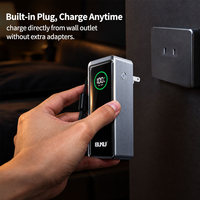 Batterie externe 20000mAh, charge rapide 35W avec prise murale AC, câbles intégrés, chargeur portable pour ordinateur portable, batterie externe personnalisée