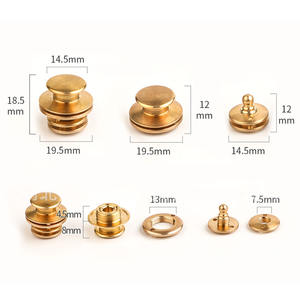 Saco de <span class=keywords><strong>metal</strong></span> 100% latão com cabeça redonda e fivela de mola para artesanato DIY em couro - Product Image 6