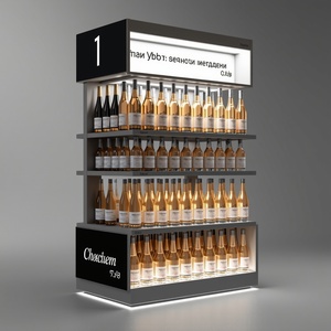 Nhiều lớp Acrylic kim loại rượu vang hiển thị giá thanh lịch tầng đứng cho nhà máy rượu Tủ rượu hiện đại rượu chai tủ trưng bày - Product Image 1