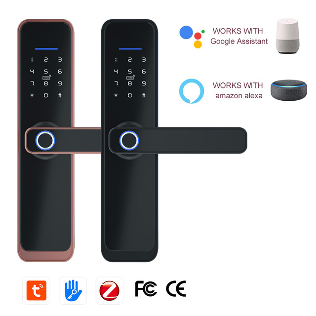 High Security Electronic Main Gate Fingerprint Lock Tuya 5-in-1 Key Wifi Connection Smart Door Lock