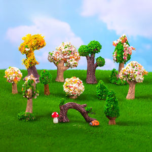 Resina en miniatura Árbol verde Flor DIY Micro Paisaje Jardín Escena Adornos - Product Image 2