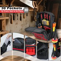 Sac à dos pour outils MELOTOUGH pour hommes, 30 poches multi-rangements, sac à outils robuste pour bricolage, OEM, bretelles double forme