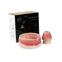 Bol à matcha de style japonais vintage, accessoires de service à thé en céramique avec support pour fouet à thé pour la cérémonie du thé