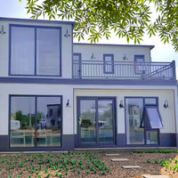 Villa résidentielle au design minimaliste Maison en conteneur Solaires à toit plat et maisons en verre Produit