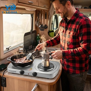 Cuisinière électrique à 2 brûleurs 2000W, plaque chauffante électrique de la même taille - Product Image 6