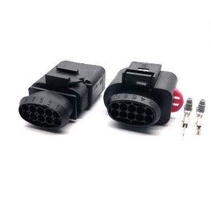 Connecteur étanche à 10 broches pour voitures Volkswagen 1J0973815 1J0973715, mâle et femelle, PBT noir, IP20, connecteurs auto - Product Image 1