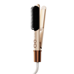 Yixuan Hot Sale Frauen Glätten Lockens tab Bürste Keramik beheizt elektrische ionische Kamm Haar glätter 2 in 1 flache Lockens tab - Product Image 1