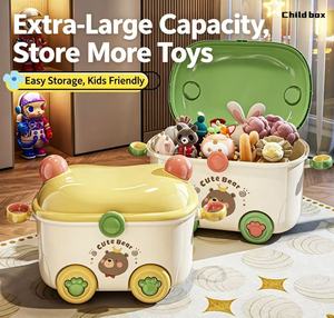 <span class=keywords><strong>Contenitore</strong></span> Portaoggetti per Bambini con Ruote, Design Cartone Animato, Grande Capacità per Cameretta - Product Image 3