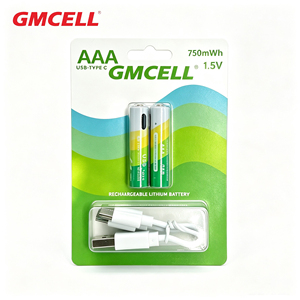Baterí<span class=keywords><strong>a</strong></span> <span class=keywords><strong>Recargable</strong></span> de Litio GMCELL AAA de 1.5V y 750mWh, Baterías de Iones de Litio de Alta Capacidad con Cable de Carga USB - Product Image 4