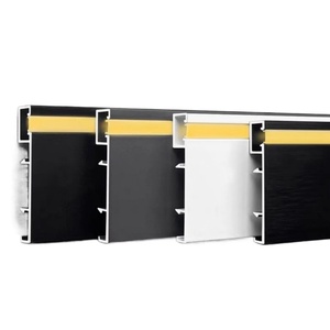 Plinthe de sol moderne en acier inoxydable, alliage d'aluminium, finition argentée, pour bandes lumineuses - Product Image 4