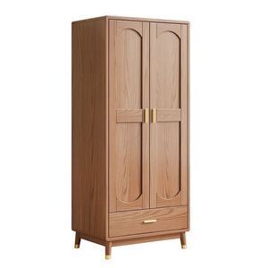 Armario de Madera Maciza de Fresno, Estilo Nórdico, con Doble Puerta, Mueble de Dormitorio, Color Roca Martiana - Product Image 5