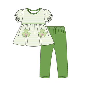 Nouveaux styles de vêtements personnalisés pour bébés filles de Mardi Gras St. Patrick tenues vente en gros d'ensembles de vêtements assortis à des sœurs pour enfants - Product Image 4