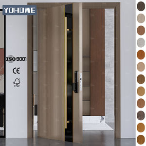 Grande porte pivotante contemporaine américaine Portes <span class=keywords><strong>d</strong></span>'<span class=keywords><strong>entrée</strong></span> principales en bois massif avec lecteur <span class=keywords><strong>d</strong></span>'empreintes digitales Portes <span class=keywords><strong>d</strong></span>'<span class=keywords><strong>entrée</strong></span> pour maisons - Product Image 3