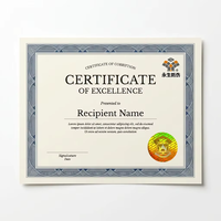 Papier à filigrane de sécurité A4, impression UV invisible, conception personnalisée, estampage à chaud, certificat holographique