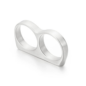 Anillos de Dos Dedos para Hombre, Resistentes al Agua y al Deslustre, Chapados en Oro PVD de 14k y 18k, Anillo Doble de Acero Inoxidable 316L para Hombre - Product Image 5