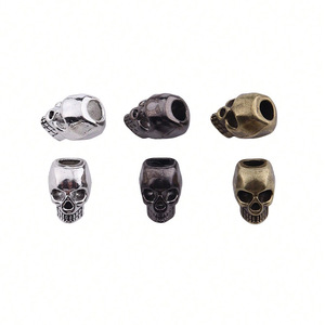 ลูกปัดโลหะผสมรูปหัวกะโหลกสีทองแดง เงิน ดำ สำหรับทำเครื่องประดับ ขายส่ง - Product Image 3