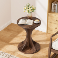 Table de chevet en bois avec plateau extra-large de 17,5 pouces, table de chevet robuste à base en croix pour chambre à coucher et salon