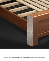 Lit en bois massif de style américain, sortie d'usine, design simple, taille complète, couleur au choix, mobilier d'hôtel, mobilier de maison