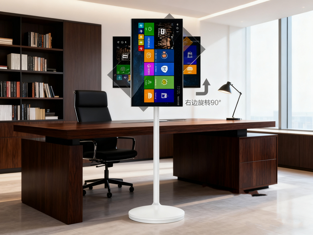 24 Inch LED White Android 12 Movable Wireless Monitor HD Smart TV Touch Screen for Home Video Display