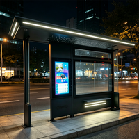 Abri d'attente pour bus en acier inoxydable à faible coût d'entretien - Boîtes lumineuses publicitaires roulantes double ou triple face