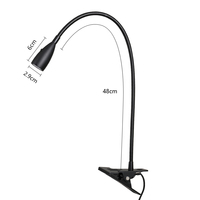 Lampe de bureau à pince, lampe de lecture flexible à col de cygne pour lits, bureaux, têtes de lit, lampe à pince pour lit, chevet (noir)