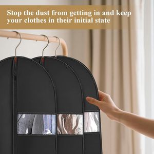 Hanging Garment Bag Clothes Covers Garment Suit Bags <b>Plastic</b> Clothes Cover with Clear <b>Window</b> - Product Image 6
