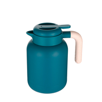 Acier inoxydable enduit de poudre 1000ml Thermos cruche flacon vide cafetière manche en bois pour cadeaux d'affaires 24 heures boisson chaude