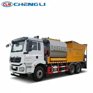 Camion pelleuse-compacteuse synchrone Shacman 6x4 avec réservoir d'asphalte de 7000l et réservoir d'agrégats de pierre de 12000l pour la construction routière et le répandage de gravier - Product Image 6