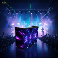 P1.25 P2 P2.5 Cabine de DJ portable avec écran LED incurvé, table de présentation, stand de danse, bureau d'exposition, console numérique mobile personnalisée